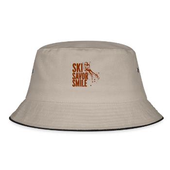 Skifahren Snowboard Berge Urlaub Schnee Freestyle - Bucket Hat - Khaki/Schwarz - Vorne
