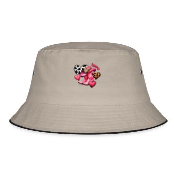 Cowboy Funny Women Hat Wild Western Rodeo Music - Bucket Hat - khaki/black - Front