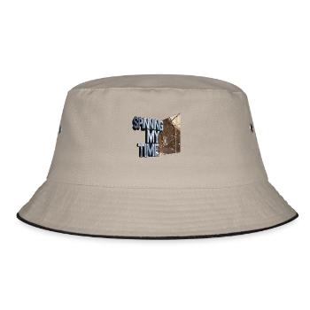 Ich drehe meine Zeit - Bucket Hat - Khaki/Schwarz - Vorne