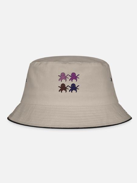 Octopus 4ply - Bucket Hat - khaki/black - Front
