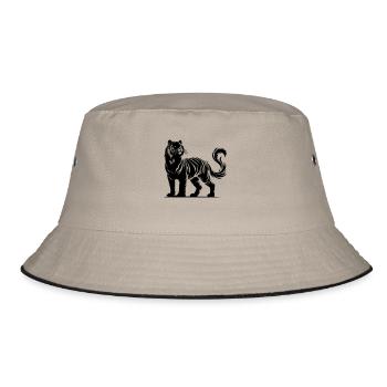 Tiger Animal - Bucket Hat - Khaki/Schwarz - Vorne