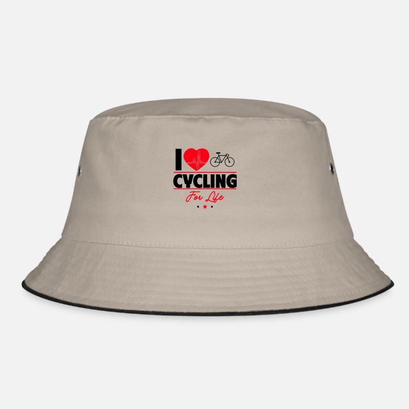 Ich liebe Radfahren fürs Leben - Bucket Hat - Khaki/Schwarz