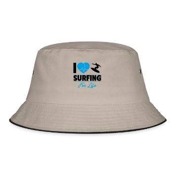 I love surfing for life - Bucket Hat - khaki/black - Front