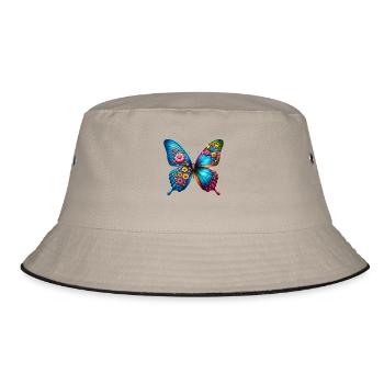 Colorful Butterfly Nature Inspired Summer Vibes - Bucket Hat - khaki/black - Front
