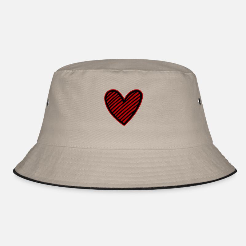 Heart Symbol Drawing Bucket Hat