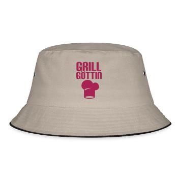 Grill Göttin - Grillen - Bucket Hat - Khaki/Schwarz - Vorne