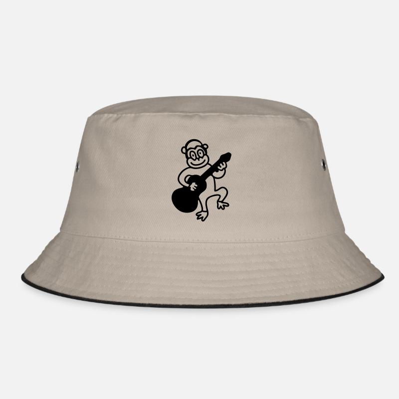 Affe spielt Gitarre - Line Bucket Hat