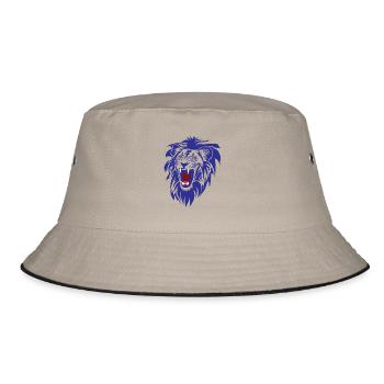 Roaring lion (cut-out) in Blue - Bucket Hat - khaki/black - Front