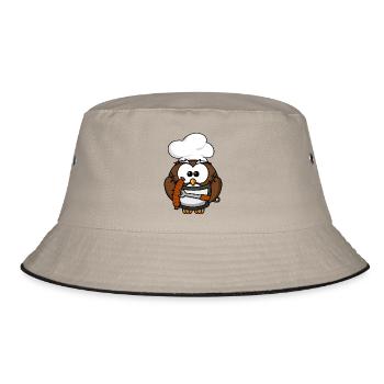 Chouette au style de bande dessinée alimentaire BBQ - Bob - kaki/noir - Devant