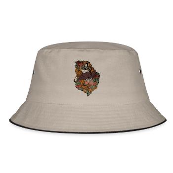 Santa Muerte - Bucket Hat - Khaki/Schwarz - Vorne