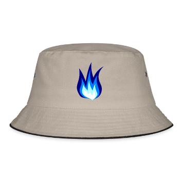 Blue Fire Flames - Bucket Hat - khaki/black - Front