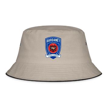 Das Dardanët Fußball-Wappen - Bucket Hat - Khaki/Schwarz - Vorne