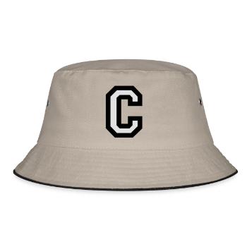Buchstabe C - Bucket Hat - Khaki/Schwarz - Vorne