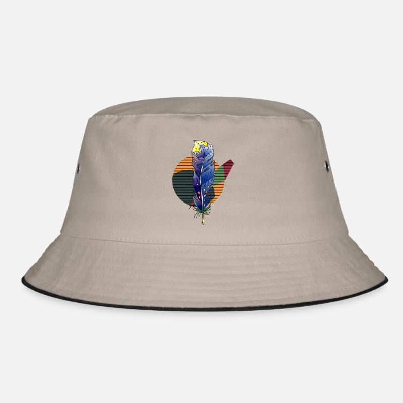 Colorful feather Bucket Hat