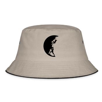 circle night moon sun evening team couple 2 friends l - Bucket Hat - khaki/black - Front
