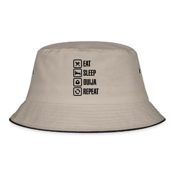 Eat sleep Ouija repeat - spirit Ouija board ghost - Bucket Hat - khaki/black - Front