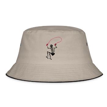 Skeleton Seilspringen - Bucket Hat - Khaki/Schwarz - Vorne
