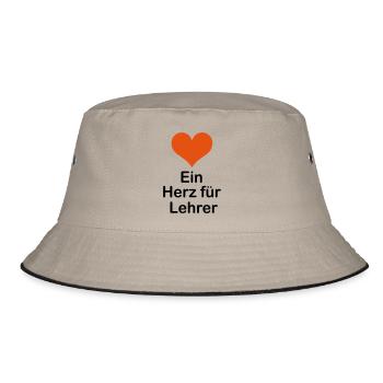 A heart for teachers - Bucket Hat - khaki/black - Front