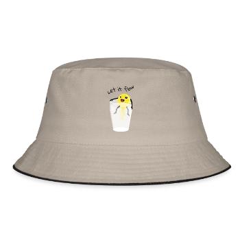 Let-it-flow - Bucket Hat - khaki/black - Front