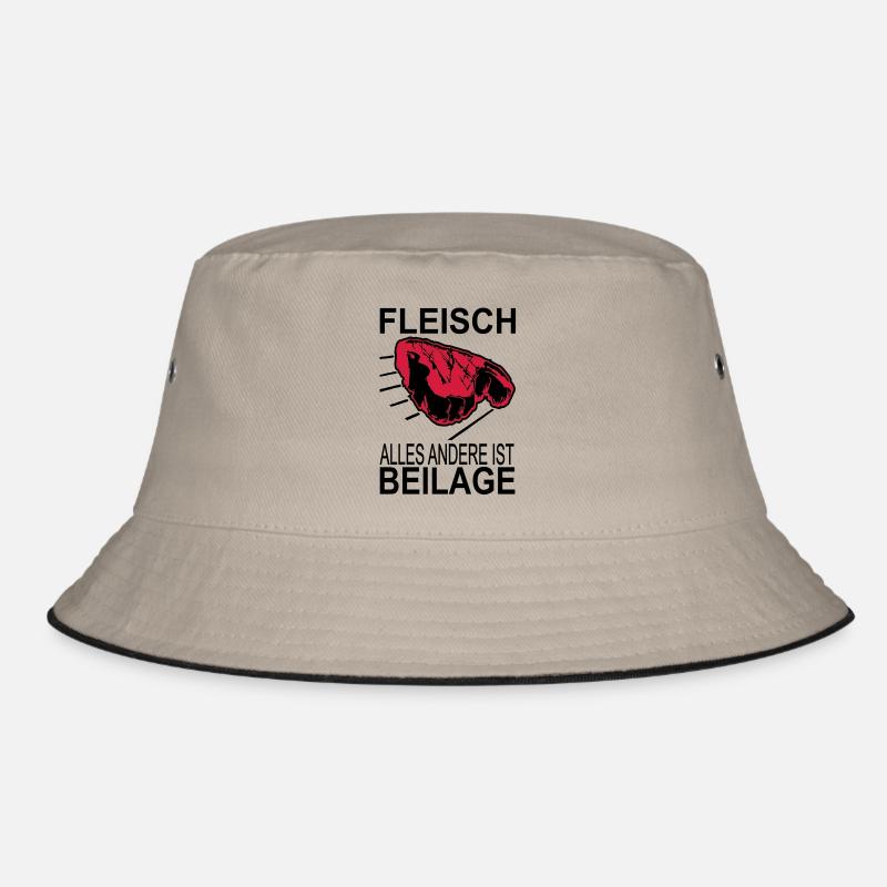 fleisch alles andere ist beilage - Bucket Hat - Khaki/Schwarz