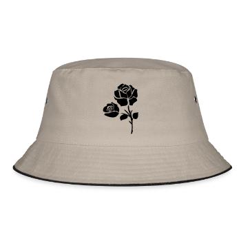 balck_roses_flower - Bucket Hat - khaki/black - Front