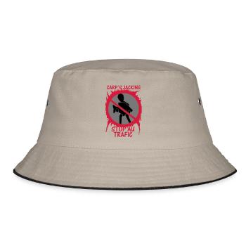Stop traffic "CARP'S JACKING" - Bucket Hat - khaki/black - Front