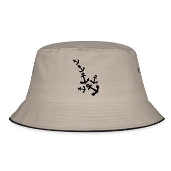 Anchor pattern line - Bucket Hat - khaki/black - Front