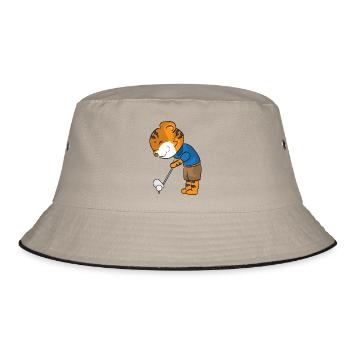 Tiger Golf Club Tee Wood Gift Golf - Bucket Hat - khaki/black - Front