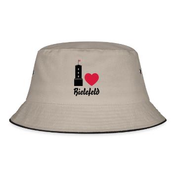 I love Bielefeld - Bucket Hat - khaki/black - Front