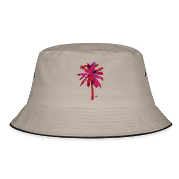Pink palmtree - Bucket Hat - khaki/black - Front