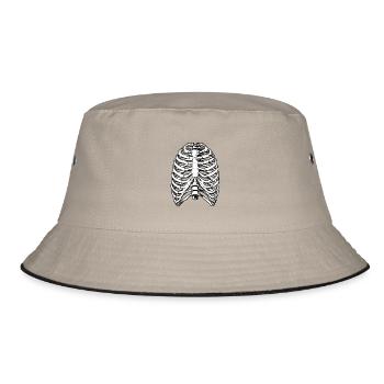 bone thorax rib cage radiology - Bucket Hat - khaki/black - Front