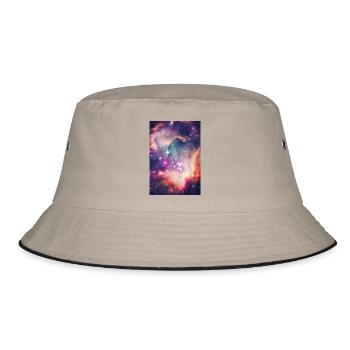 Space Galaxy Design / macro universe - Bucket Hat - khaki/black - Front