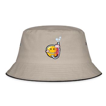 Smiley Snorkeling - Bucket Hat - khaki/black - Front