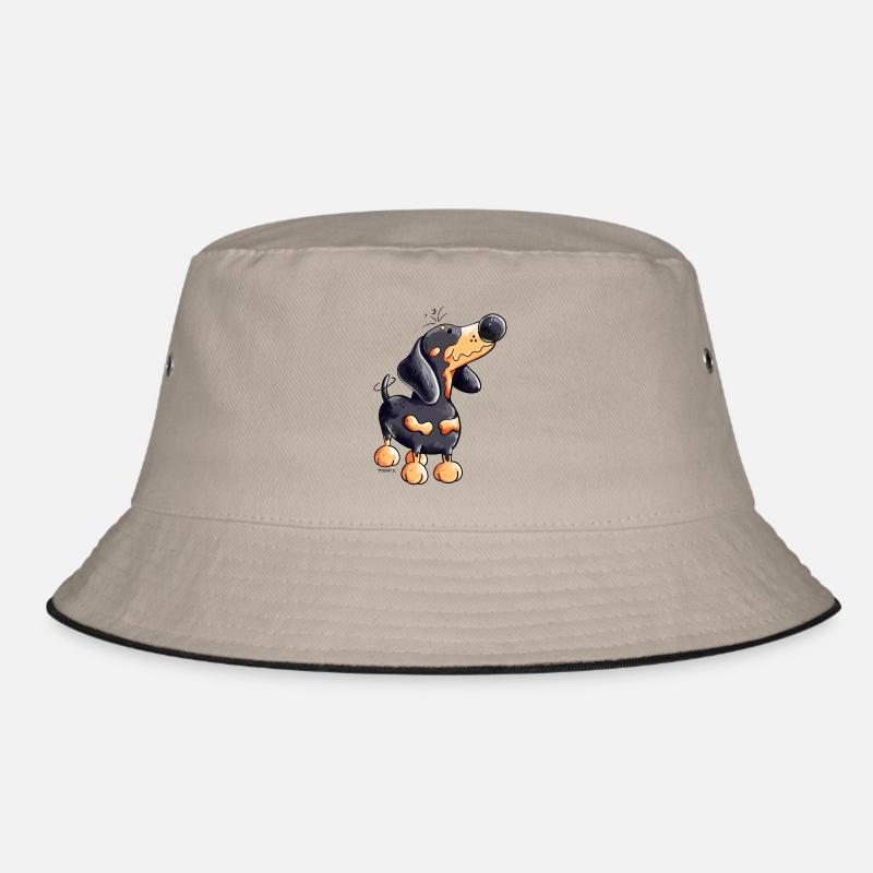 Lustiger Dackel - Bucket Hat - Khaki/Schwarz