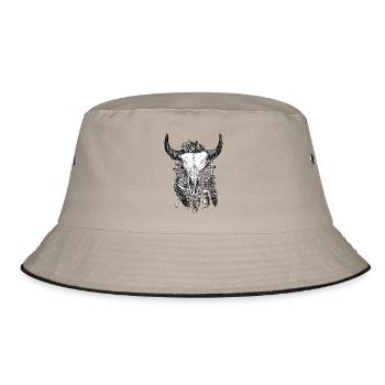 Skull Tattoo - Bucket Hat - khaki/black - Front