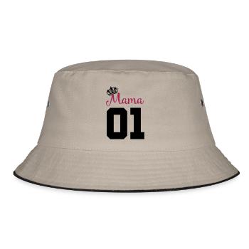 mama 01 - Bucket Hat - Khaki/Schwarz - Vorne