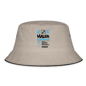 Maler Stundenlohn - Bucket Hat - Khaki/Schwarz - Vorne