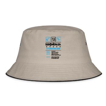 Handwerker Stundenlohn - Bucket Hat - Khaki/Schwarz - Vorne