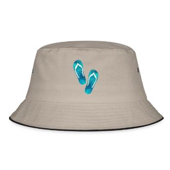 Flip flops yoga summer beach vacation - Bucket Hat - khaki/black - Front