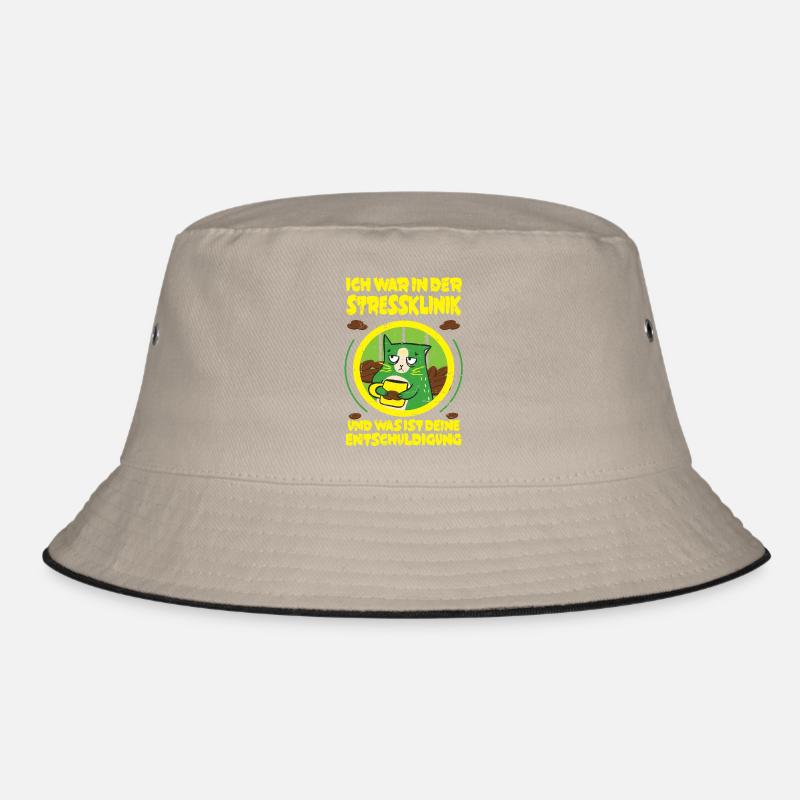 Kaffee Stress Klinik - Bucket Hat - Khaki/Schwarz