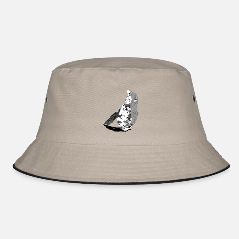 882EB5CC 391F 4E34 A595 06EB4ADAD40E - Bucket Hat - Khaki/Schwarz