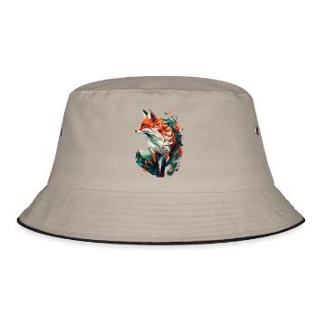 Renard Oeuvre Polygone Origami Orange Vert Classy - Bob - kaki/noir - Devant