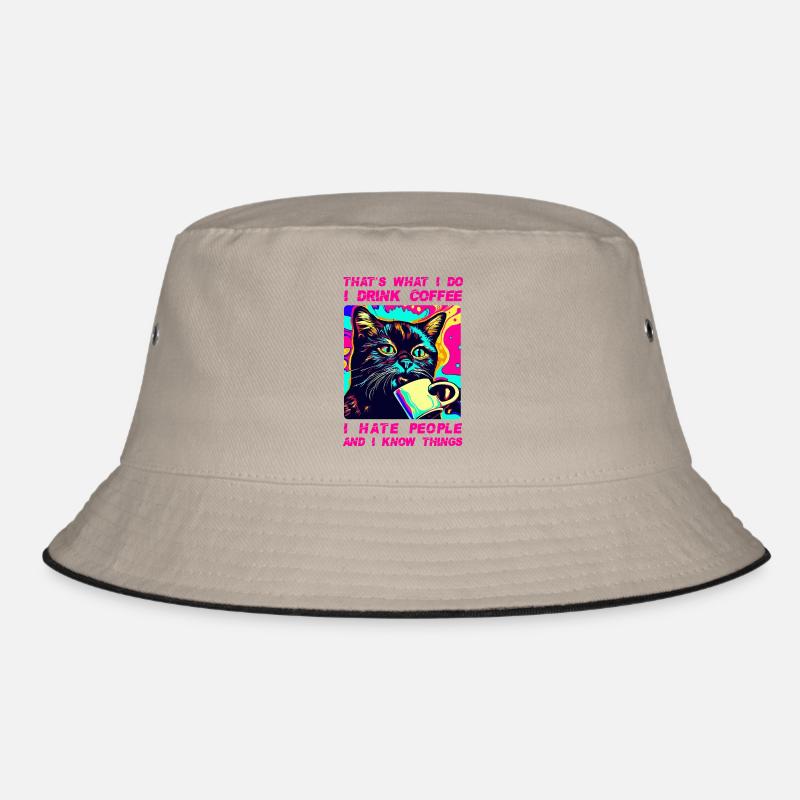 Cozy Cat Coffee Bucket Hat