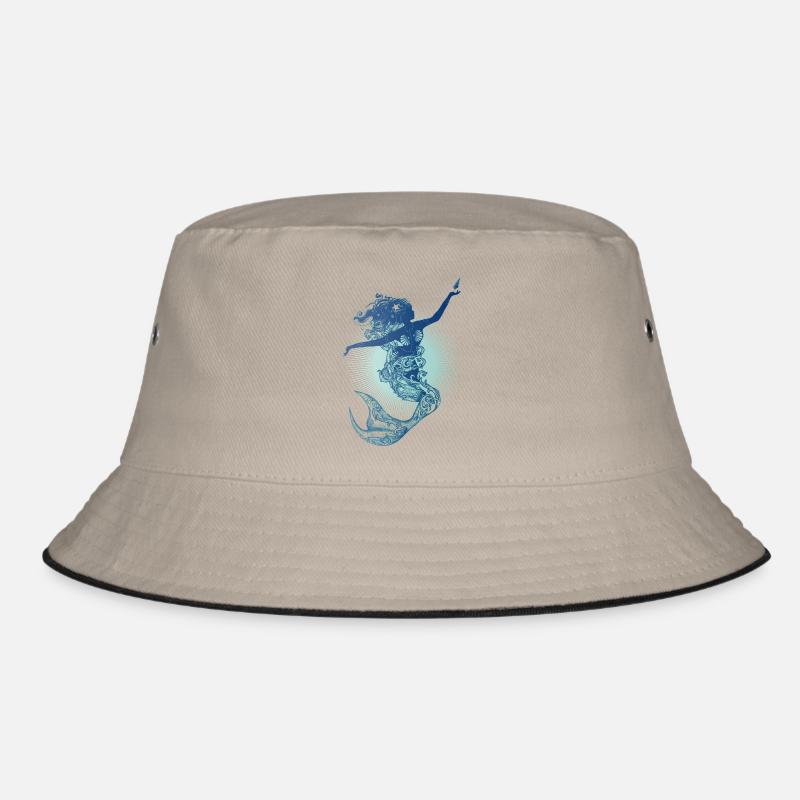 wunderschöne Meerjungfrau in kühlen Farben Bucket Hat