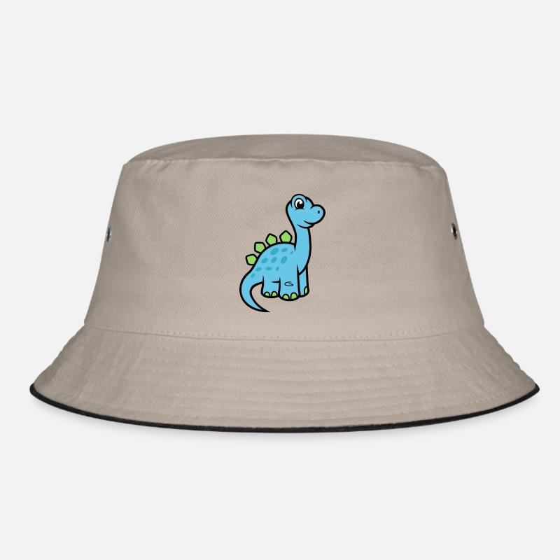 Dinosaurier - Bucket Hat - Khaki/Schwarz