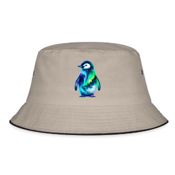 Aurora Borealis Penguin - Bucket Hat - khaki/black - Front