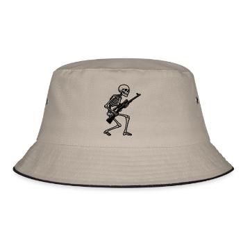skeleton with sniper rifle - Bucket Hat - khaki/black - Front