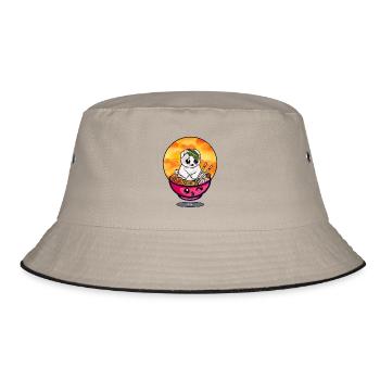 Ramen kitty - Bucket Hat - Khaki/Schwarz - Vorne