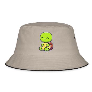 Happy Turtle just enjoying life - Bucket Hat - khaki/black - Front