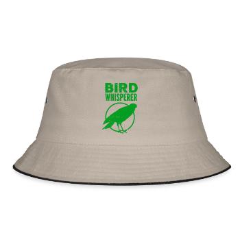 Vogel - Fliegen - Naturschutz Tierfreund - Zoo - Bucket Hat - Khaki/Schwarz - Vorne